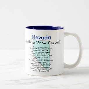Nevada Symbols & Map Two-Tone Coffee Mug