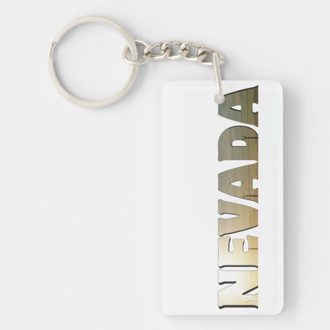 Nevada Text or Typography Key Ring (Front)