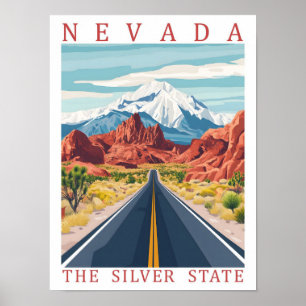 Nevada the Silver State USA Travel Place Poster