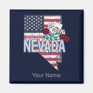 Nevada United States Retro Map Vintage USA Casino Magnet
