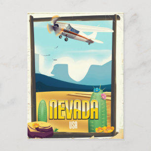 Nevada USA vintage style travel poster. Postcard
