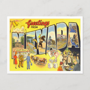 Nevada Vintage Big Letters Postcard