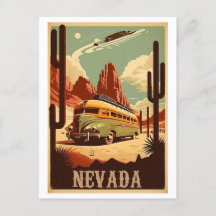 Nevada Vintage Travel Art Postcard