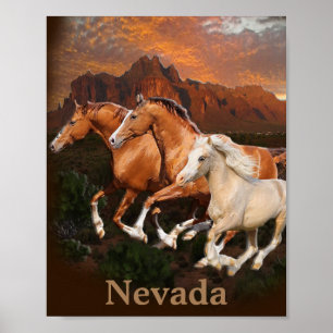 Nevada Wild Horses Poster