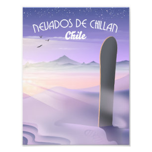Nevados de Chillan, Chile Snowboarding poster. Photo Print