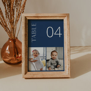NEVE navy Blue Childhood Photo Table Number Card