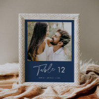 NEVE Navy Blue Photo Table Number 8x10