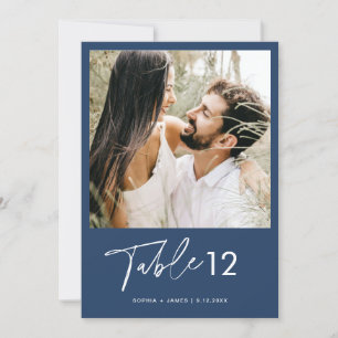 NEVE Navy Minimalist Photo Table Number 5x7