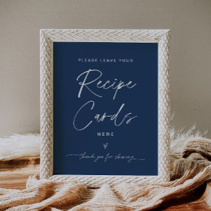 NEVE Navy Recipe Card Sign - Leave Your Recipe