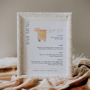 NEVE Navy Signature Drink Wedding Bar Menu Sign