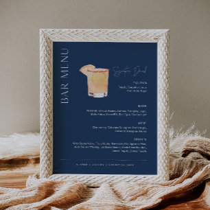 NEVE Navy Signature Drink Wedding Bar Sign