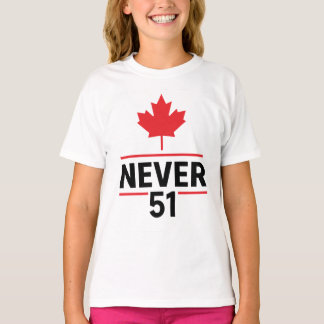 Never 51 Canada Button Design – Patriotic Anti-51 T-Shirt