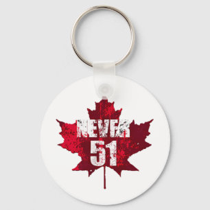 Never 51 Canada Maple Leaf Vintage Distressed Cana Key Ring