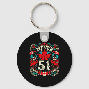 Never 51 Canada Maple Leaf Vintage Distressed Cana Key Ring