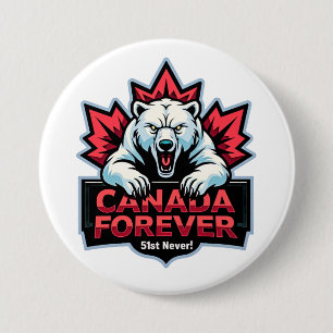 Never 51, Polar Bear, Canada Forever, 7.5 Cm Round Badge