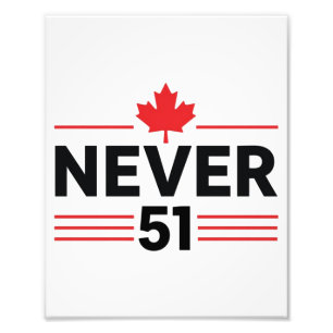 Never 51 State Canada Flag – Proud and Patriotic Photo Print