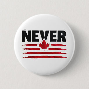 Never 51st Canadian American Trump Politic  6 Cm Round Badge
