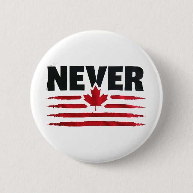 Never 51st Canadian American Trump Politic  6 Cm Round Badge (Front)