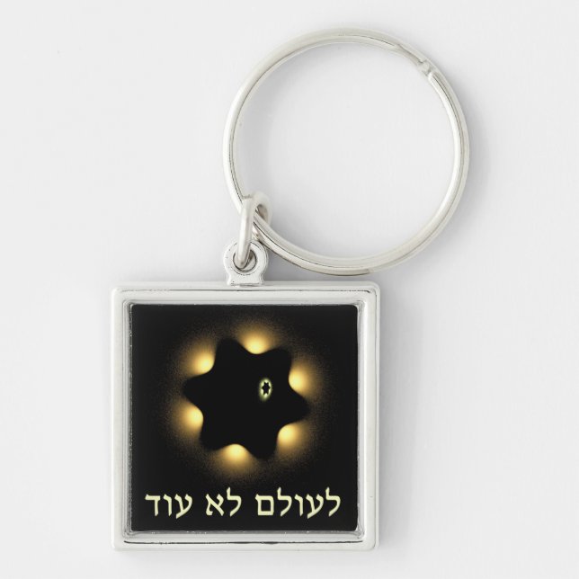 Never Again Fractal Star Of David Key Ring (Front)