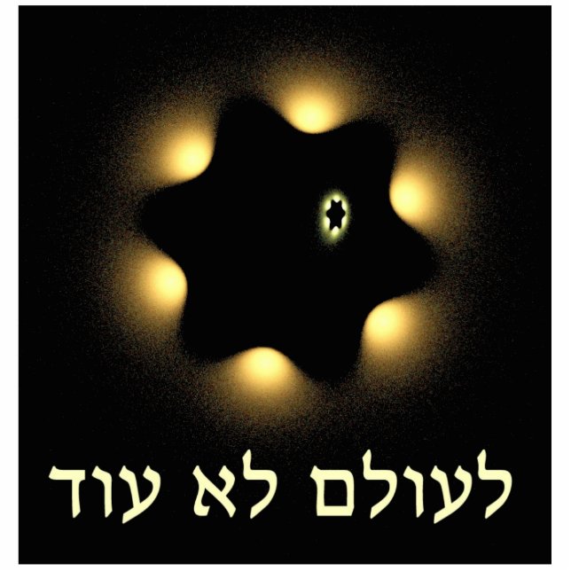 Never Again Fractal Star Of David Photo Sculpture Magnet (Front)