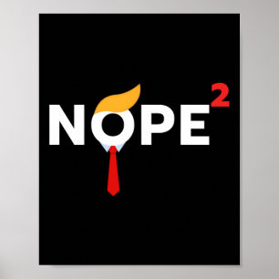 Never Again Funny Trump Wig Political Costume Demo Poster