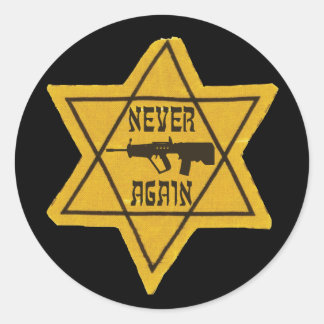 NEVER AGAIN Tavor Rifle and Star Classic Round Sticker