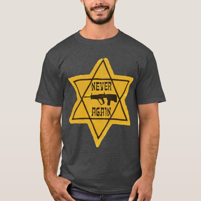 NEVER AGAIN Tavor Rifle Star T-Shirt (Front)