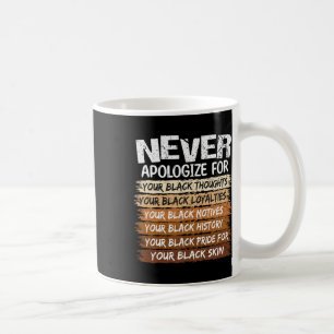 Never Apologise Black History Month Blm Melanin Pr Coffee Mug