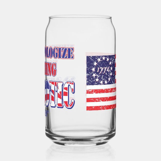 Never Apologise for Being Patriotic Can Glass (Left)