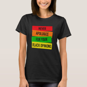 Never Apologise For Your Black Opinions Black Hist T-Shirt