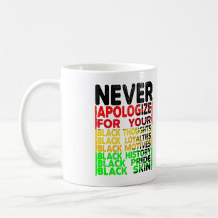 Never Apologise for your Blackness  Coffee Mug