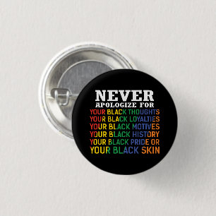 Never Apologise Juneteenth Black Pride 3 Cm Round Badge