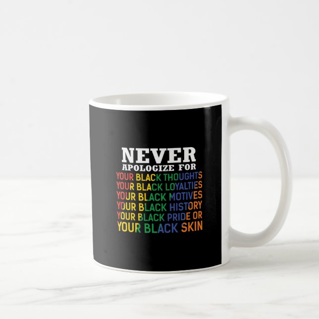 Never Apologise | Juneteenth | Black Pride Coffee Mug (Right)