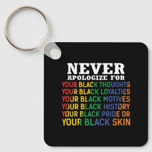 Never Apologise Juneteenth Black Pride Key Ring