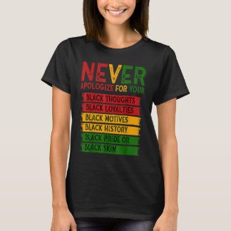 Never Apologize Black History Month BLM Melanin Pr T-Shirt