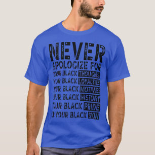 Never Apologize For Your Blackness Juneteenth Blac T-Shirt