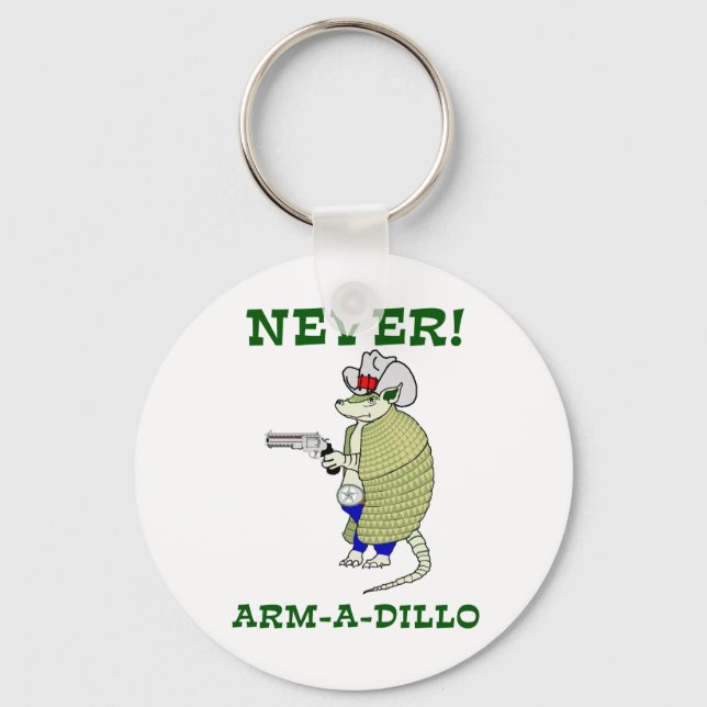 Never Arm-A-Dillo Key Ring (Front)