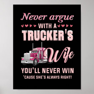 Never Aruge With A Trucker's Wife You'll never win Poster