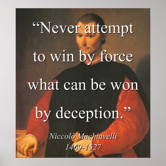 Never Attempt To Win By Force - Machiavelli Poster (Front)