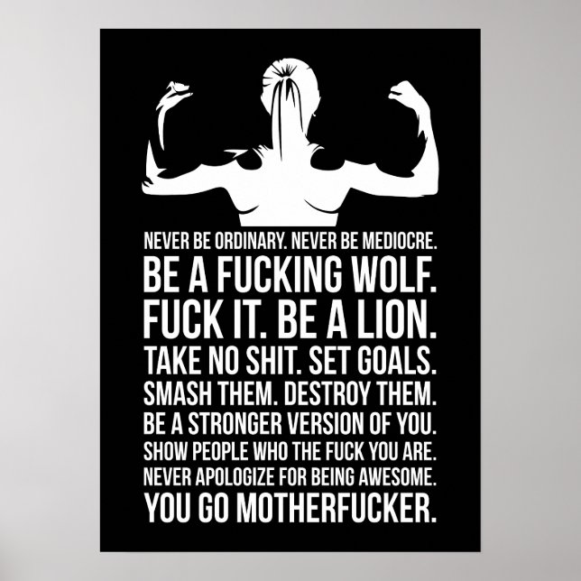 Never Be Ordinary - Women's Fitness Motivational Poster (Front)