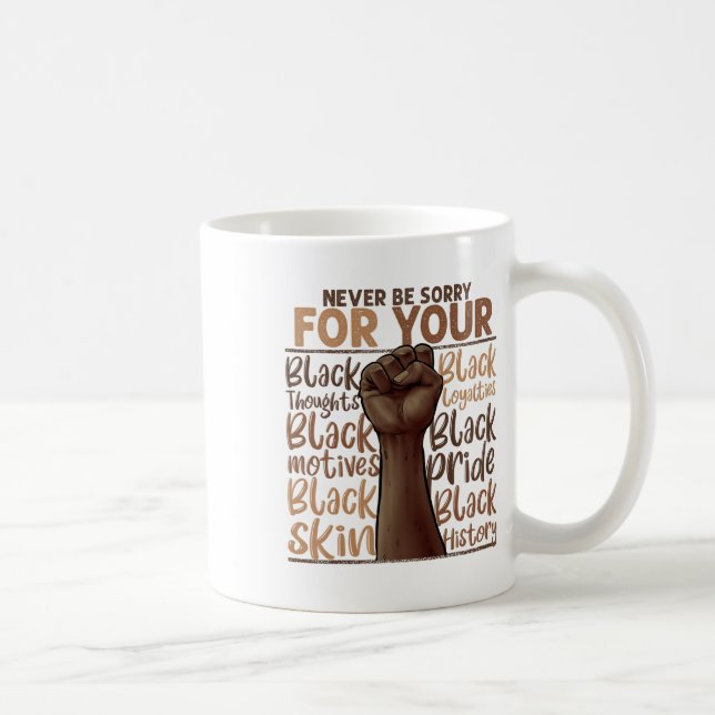 Never Be Sorry For Being Black History Juneteenth  Coffee Mug (Right)
