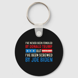 Never Been Fondled By Trump But Biden Election Fun Key Ring