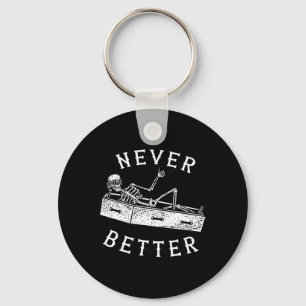 Never Better Fun Skeleton Halloween Costume Men Wo Key Ring