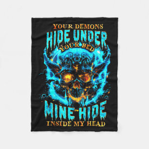 Never Better Skeleton Messy Bun Drinking Coffee Me Fleece Blanket