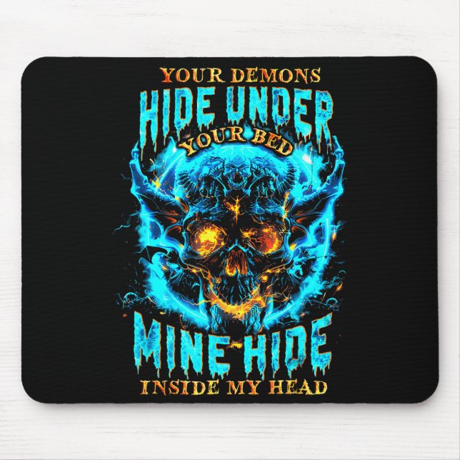 Never Better Skeleton Messy Bun Drinking Coffee Me Mouse Mat (Front)