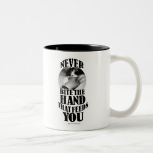 Never Bite that Hand Two-Tone Coffee Mug