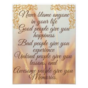 Never blame anyone in life wood wall art