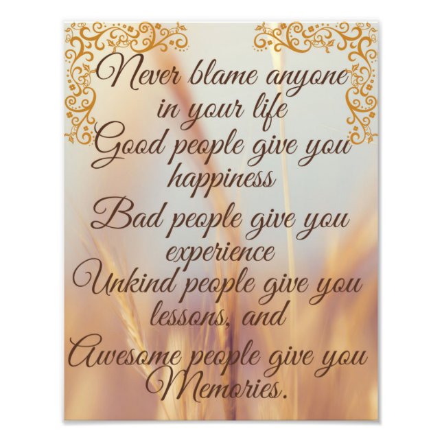 Never blame anyone in life wood wall art (Front)