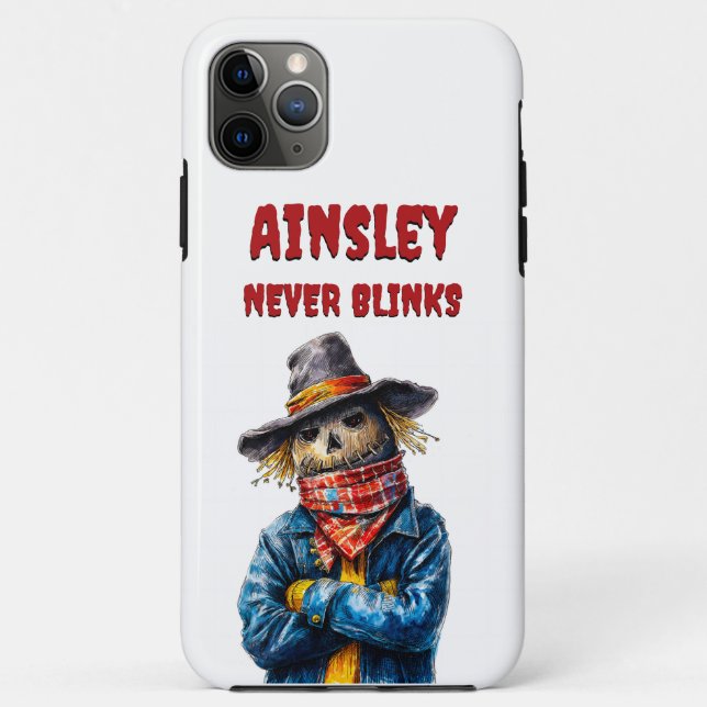 Never Blinks Scarecrow Creepy Halloween Design Case-Mate iPhone Case (Back)