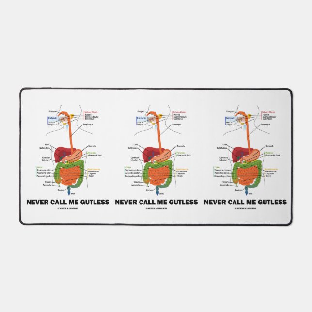 Never Call Me Gutless Digestive System Geek Humour Desk Mat (Front)